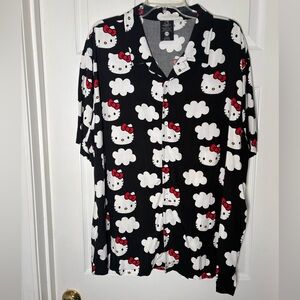Hello Kitty Black Button-Up Shirt. Men’s size XL (46-48)